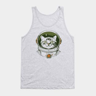 cat in space kitten funny Tank Top